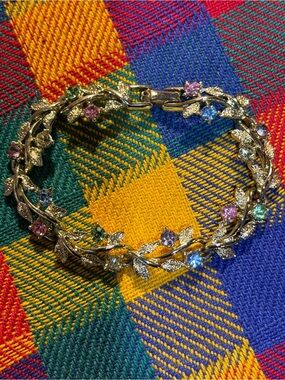 Vintage Multi Color Gem Vine Style Bracelet